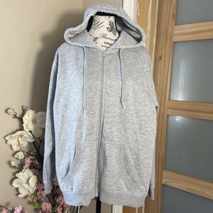 Womens Starting Point Gray Zip Up Hooded Ultrasoft Fleece Athletic Jacket XL
